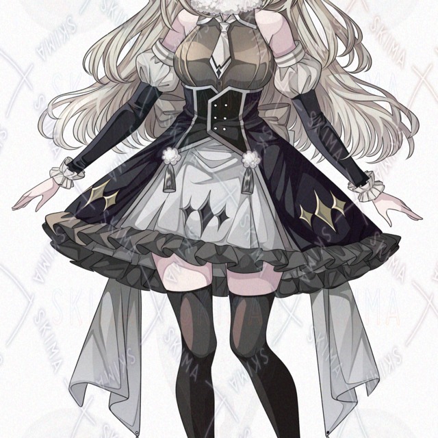 Backlit & 6 Expression Variations: Girl in Fluffy Gothic Fashion – Transparent PNG 的商品圖片第 6 張