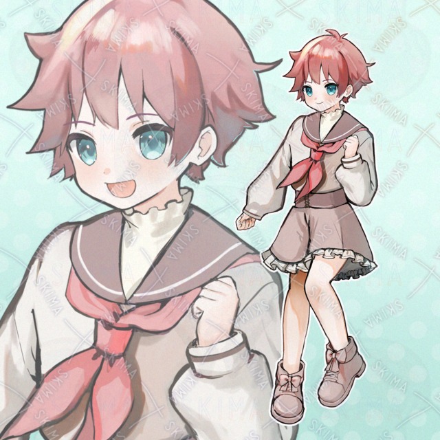 【表情6種】ピンク髪の男の子の商品画像