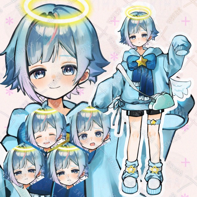 【表情6種】水色天使くんの商品画像