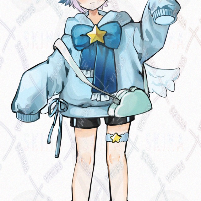 【表情6種】水色天使くんの商品画像6枚目