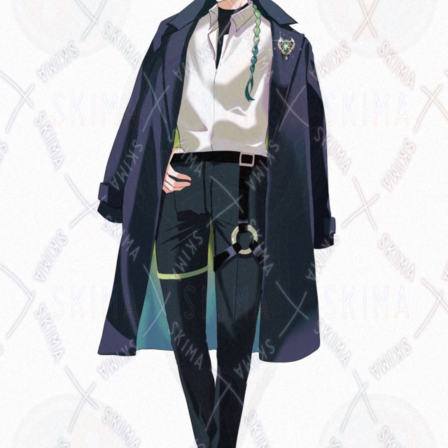 緑髪の男性【表情差分9種】の商品画像6枚目