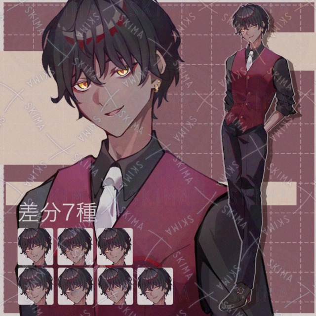 【TRPG立ち絵】黒髪褐色スーツの男性の商品画像