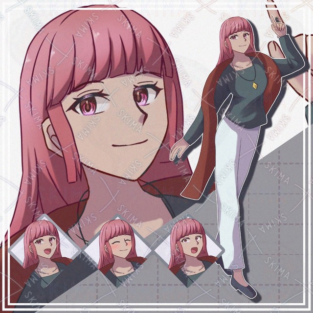 【表情10種】褐色肌の赤髪女性【立ち絵】の商品画像