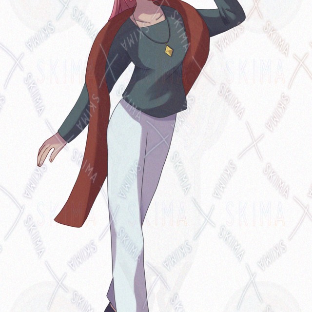 【表情10種】褐色肌の赤髪女性【立ち絵】の商品画像9枚目