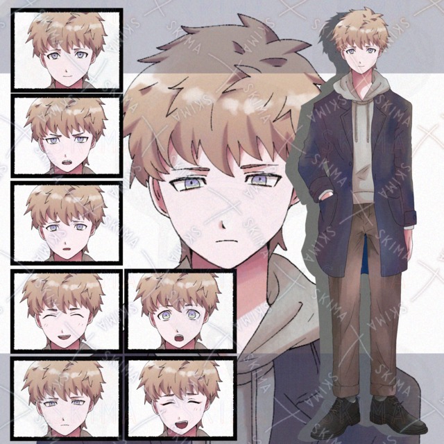 金髪のフードの青年【表情差分7種】の商品画像