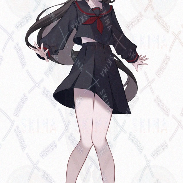 【表情10種】黒セーラーの少女の商品画像5枚目