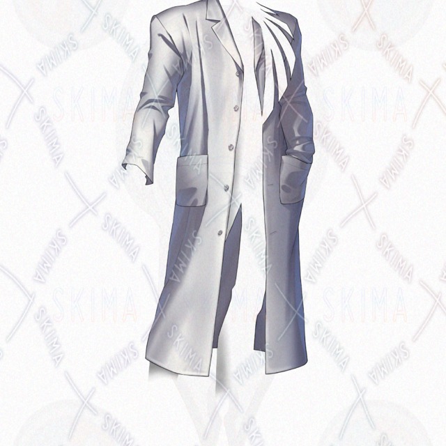 정장을 입은 백발의 메카클레 남자【7가지 표정+넥타이, 재킷, 백의】【표정 7가지+넥타이, 재킷, 백의 상품 이미지 11번째