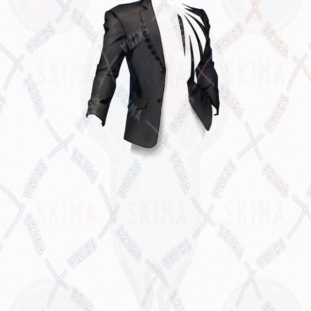 정장을 입은 백발의 메카클레 남자【7가지 표정+넥타이, 재킷, 백의】【표정 7가지+넥타이, 재킷, 백의 상품 이미지 10번째