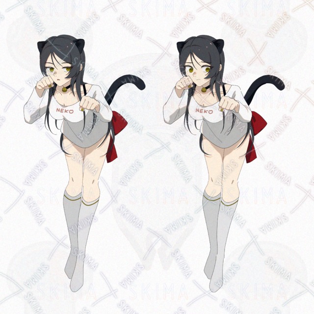 Image 6 of [opt] Set of 2 Girl Illustrations: Standing Portraits