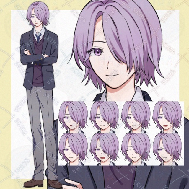 クール男子高校生【表情8種】の商品画像