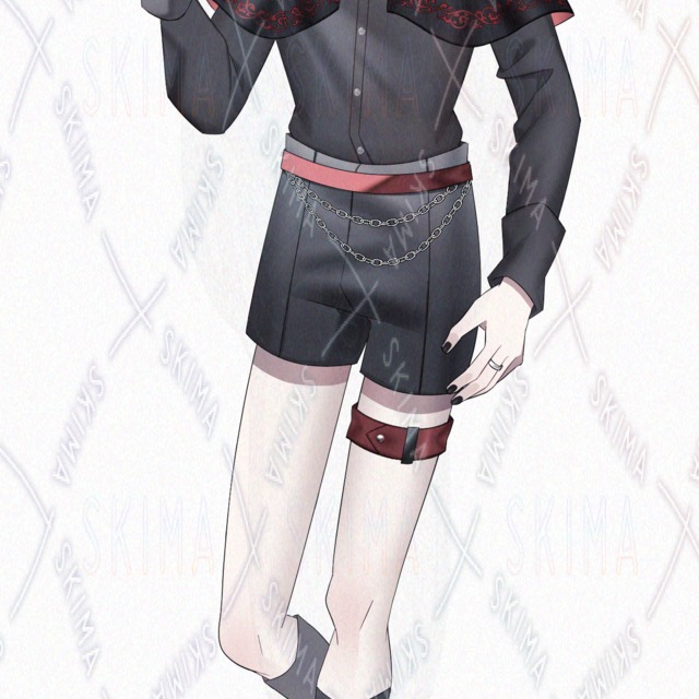 黒赤中性リボン【表情10種】の商品画像6枚目