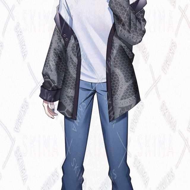 黒水色ツートンヘア【表情10種】の商品画像11枚目