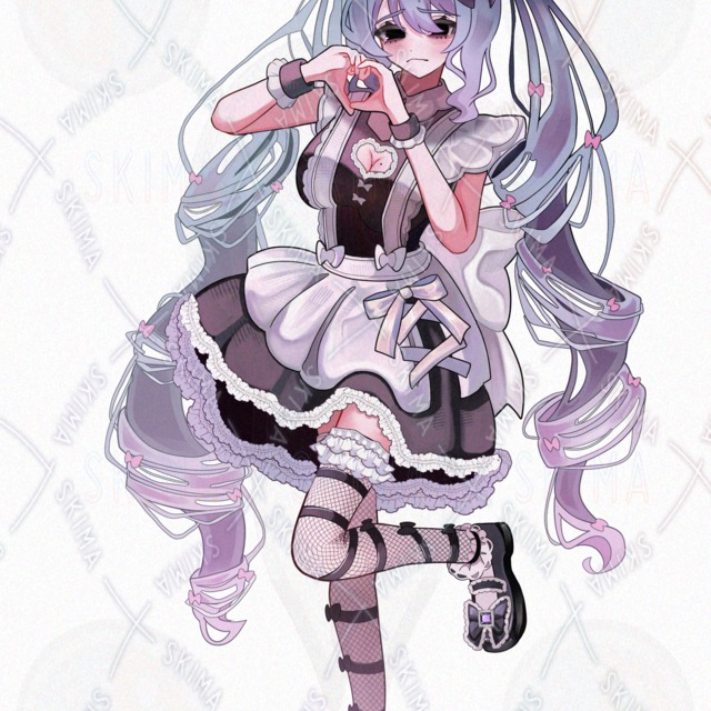 【表情9種】ツインテールメイドの女の子の商品画像9枚目