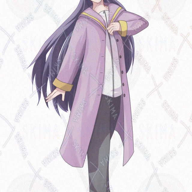 【表情10種】紫長髪のコート服女子【立ち絵】の商品画像7枚目