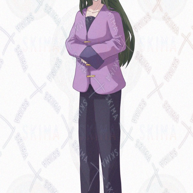 【表情10種】緑髪ロングの女の子【立ち絵】の商品画像7枚目