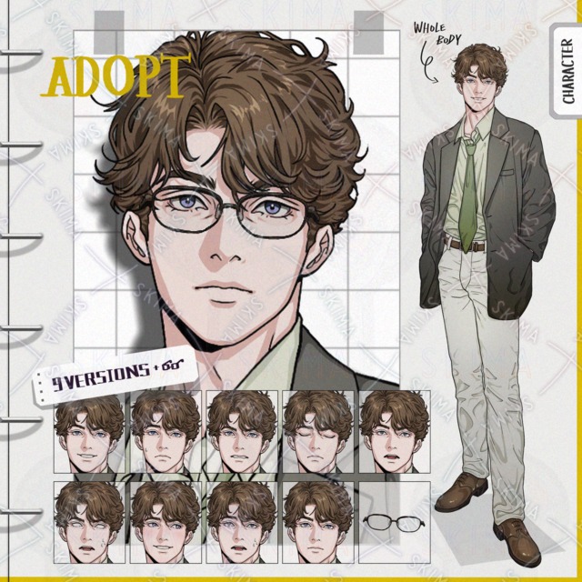 Image of Man in Suit – 9 Expressions + Glasses