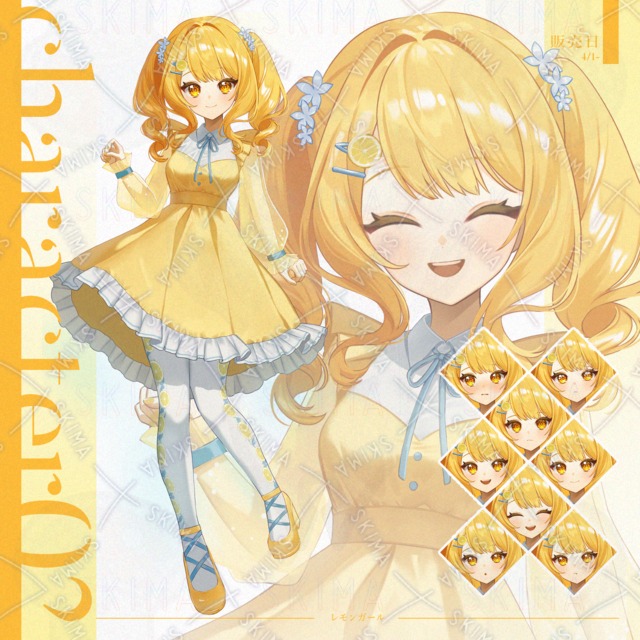 【表情差分7種】全身立ち絵女の子の商品画像