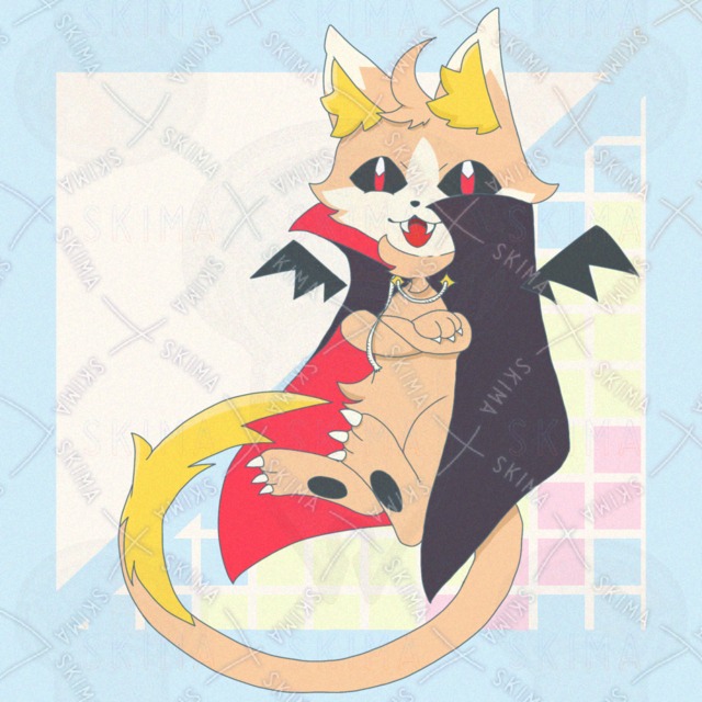 【表情5種】ドラキュラ猫