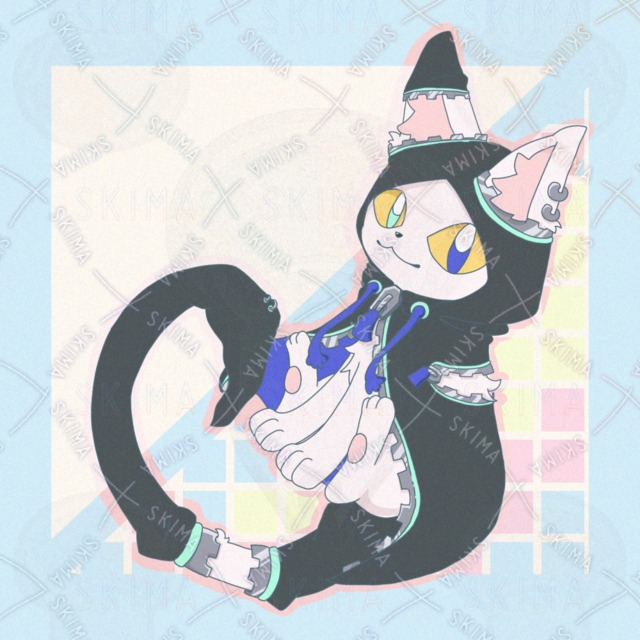 【表情7種】パーカー猫