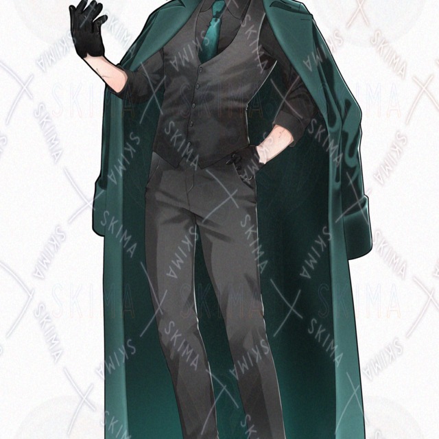 Image 10 of 9 Expression Variations: Standing Suit Coat Man Illustration