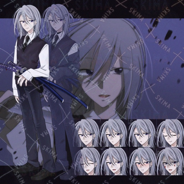 Silver-Haired Boy with Weapon Digital Illustration 的商品圖片