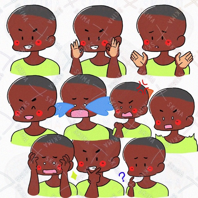 느슨하다! 흑인 남성(10종류) 상품 이미지