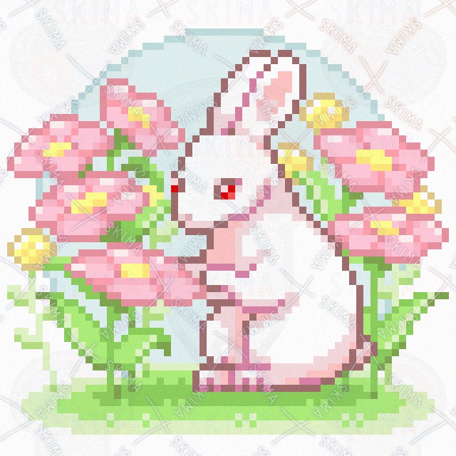 【ドット絵】野花とうさぎさん【アイコン】