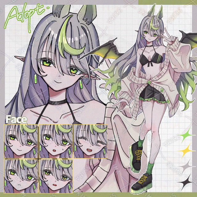 Adopt：蝙蝠の女の子【表情5種】