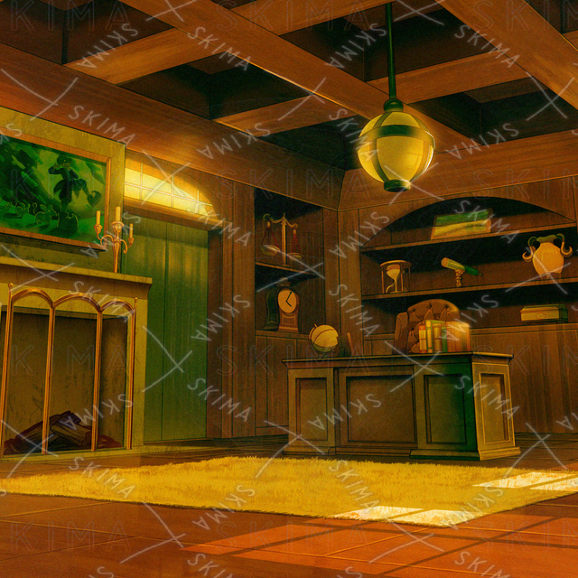 洋館風な室内（昼、夕、夜）の商品画像3枚目