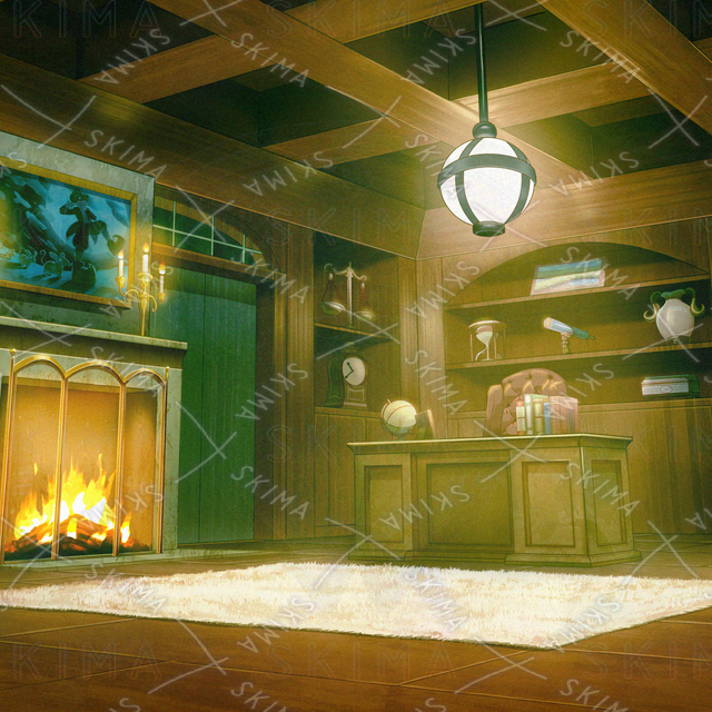 洋館風な室内（昼、夕、夜）の商品画像4枚目