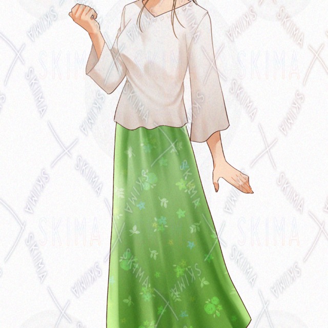 Image 4 of [5 Expressions] Female Standing Illustration 001