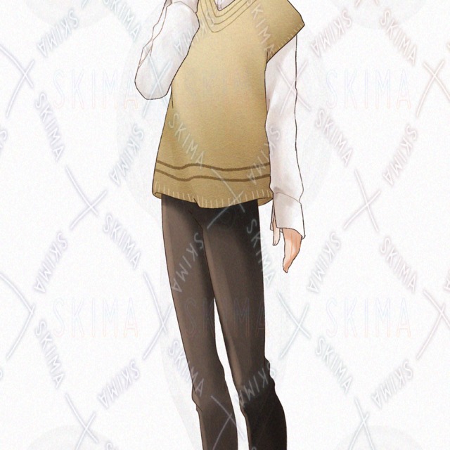 Image 6 of [5 Expressions] Male Standing Illustration 001