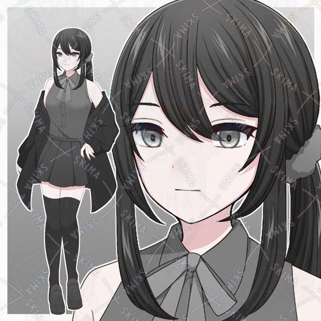 黒い服を着た女の子【表情差分10種】の商品画像
