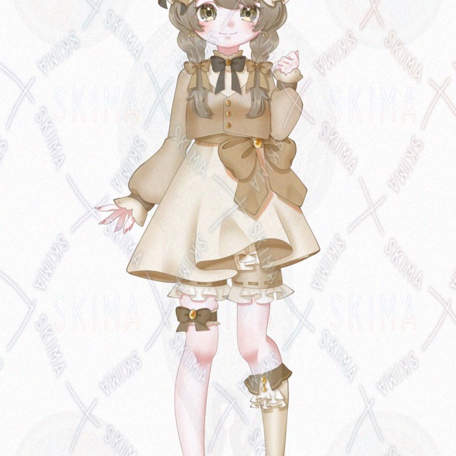 서 있는 그림/표정 5종】프리프리리본의 소녀 상품 이미지 2번째