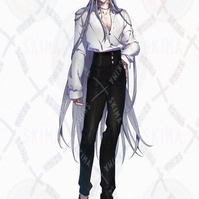 銀髪赤目の青年【表情5種】の商品画像5枚目