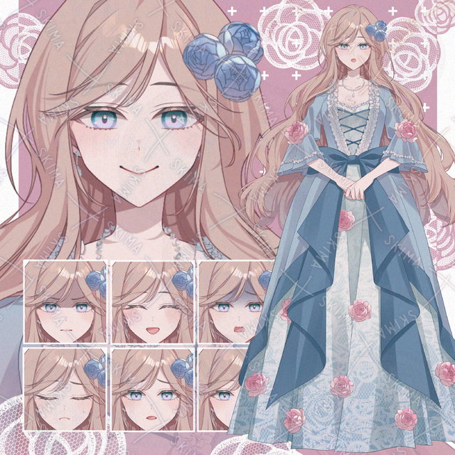 Image of 7 Expressions: Woman in a Dress