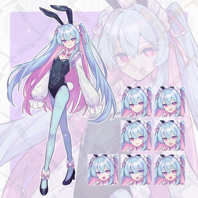 【表情7種】バニーメイドの女の子