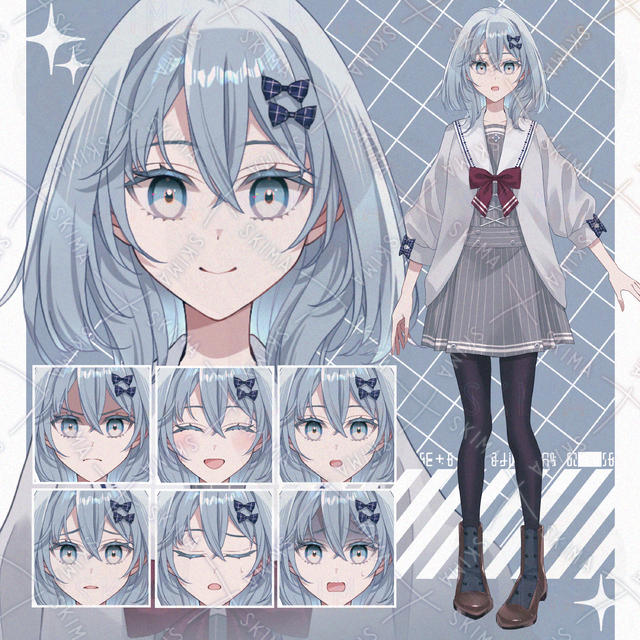 Image of 7 Expressions Silver-Haired Girl