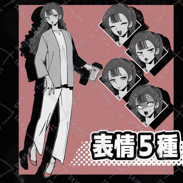 간단한 입상 그림 64【표정 5종】만들기 상품 이미지