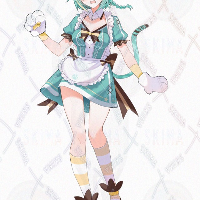 Image 4 of Chocolate Mint Cat Maid – 4 Expressions
