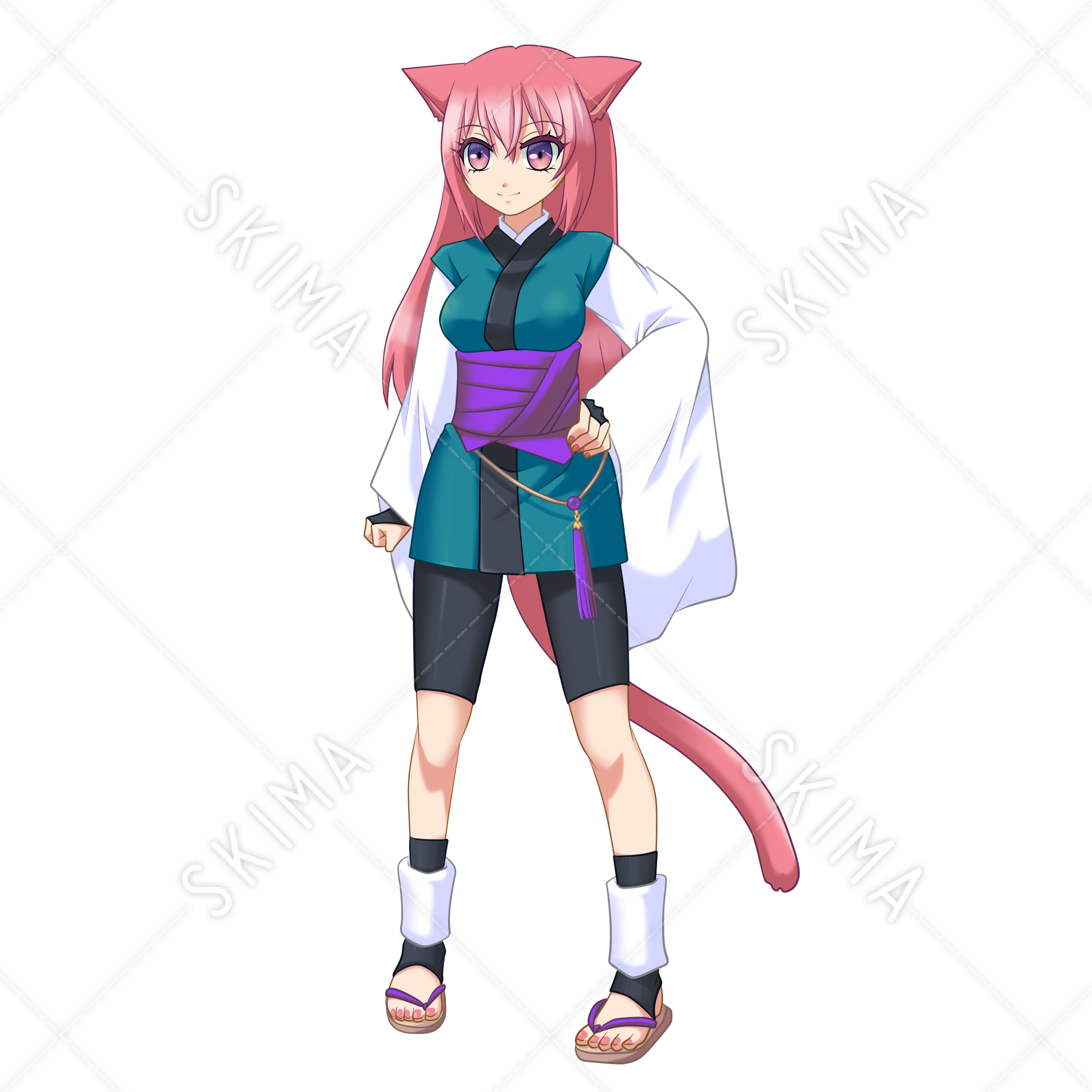 和装の猫耳女の子 スキマ スキルのオーダーメイドマーケット Skima