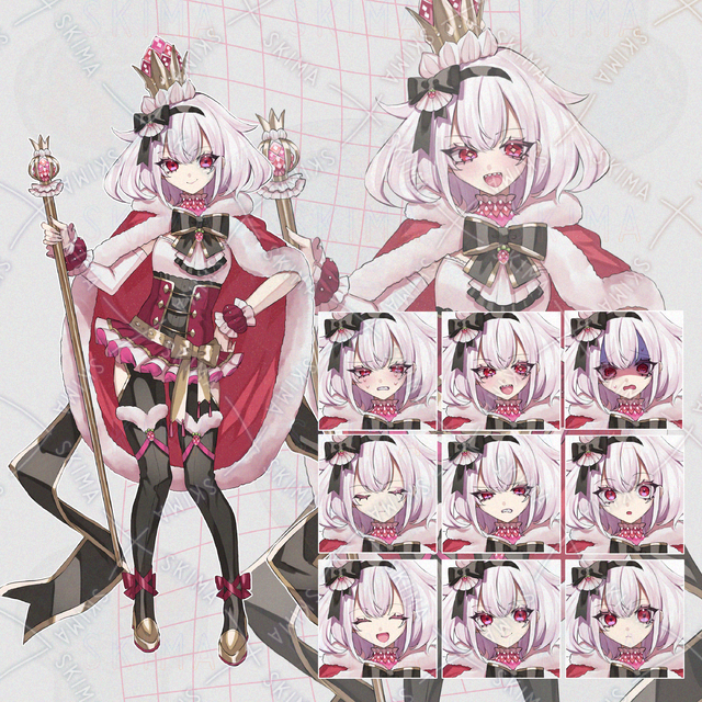 소녀 전신 서 있는 그림【표정 차이 9종 상품 이미지