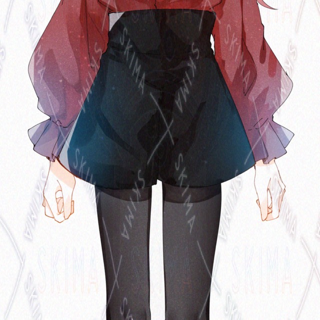 Red Gradient Hair Girl – 6 Expression Variations 的商品圖片第 3 張