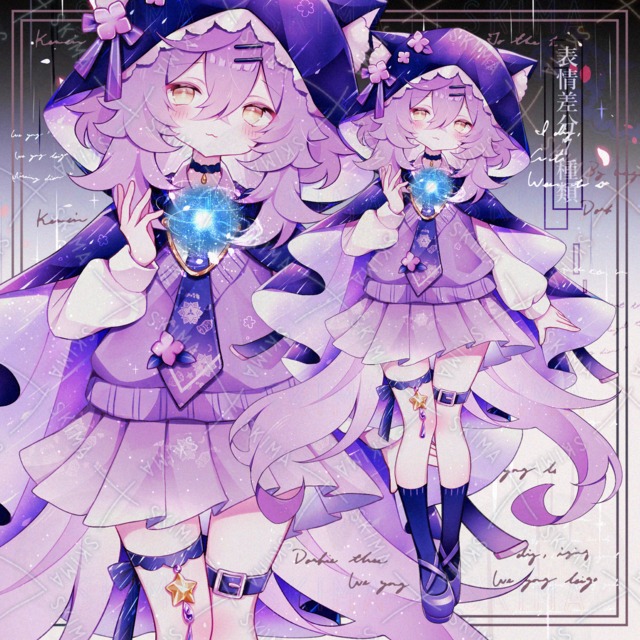 Image of Purple-Haired Cat Ear Girl