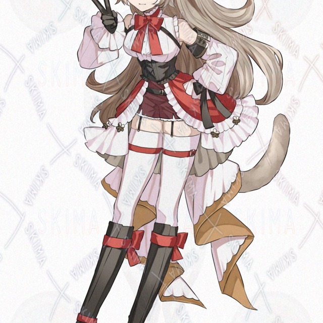 소녀 전신 서 있는 그림【표정 차이 9종 상품 이미지 3번째