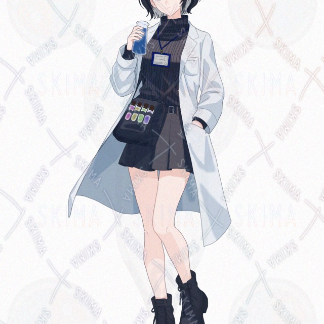 【opt】白衣の研究者の女の子 立ち絵イラスト 表情7種の商品画像7枚目