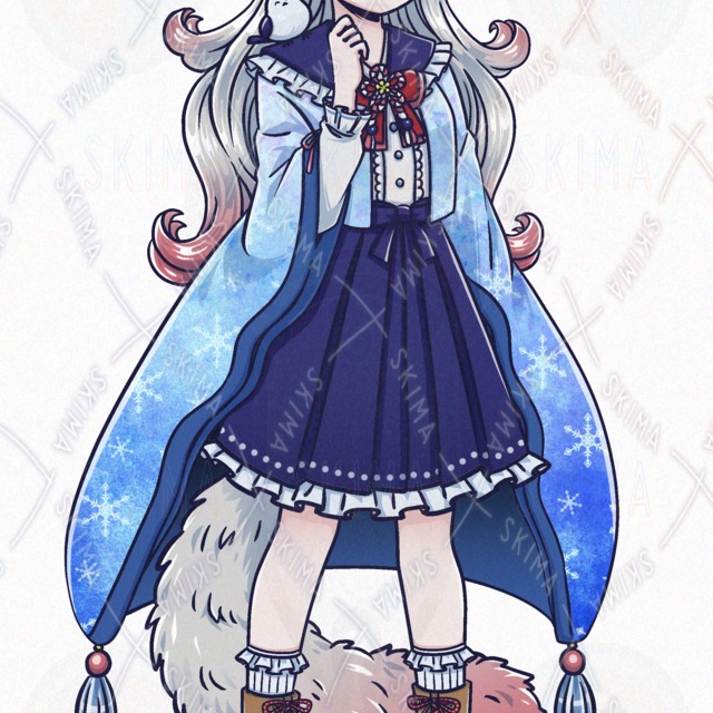 Image 3 of Flying Squirrel × Snowflakes! Girl in a Winter Cape (Expressive, 10 Varieties)
