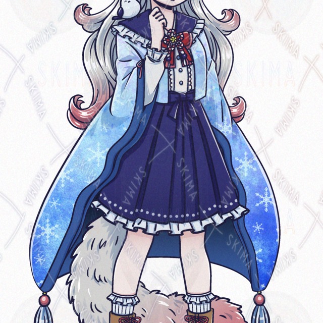 Image 7 of Flying Squirrel × Snowflakes! Girl in a Winter Cape (Expressive, 10 Varieties)