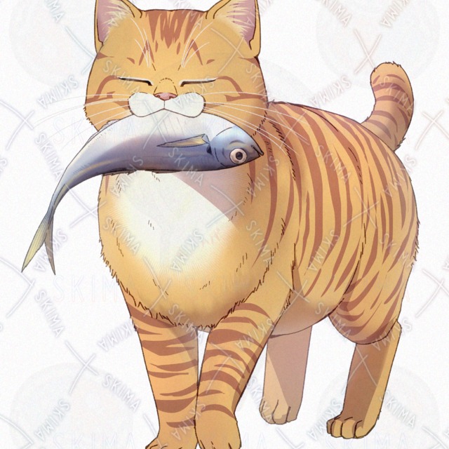 Image 4 of Cat Carrying a Fish: 4 Expressions, Fish-Free Variant