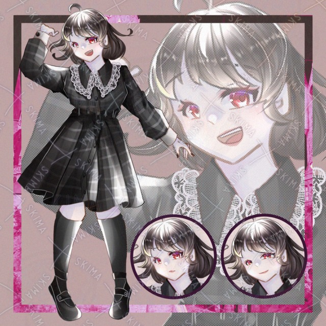 ゴシック系ワンピースの女の子の立ち絵